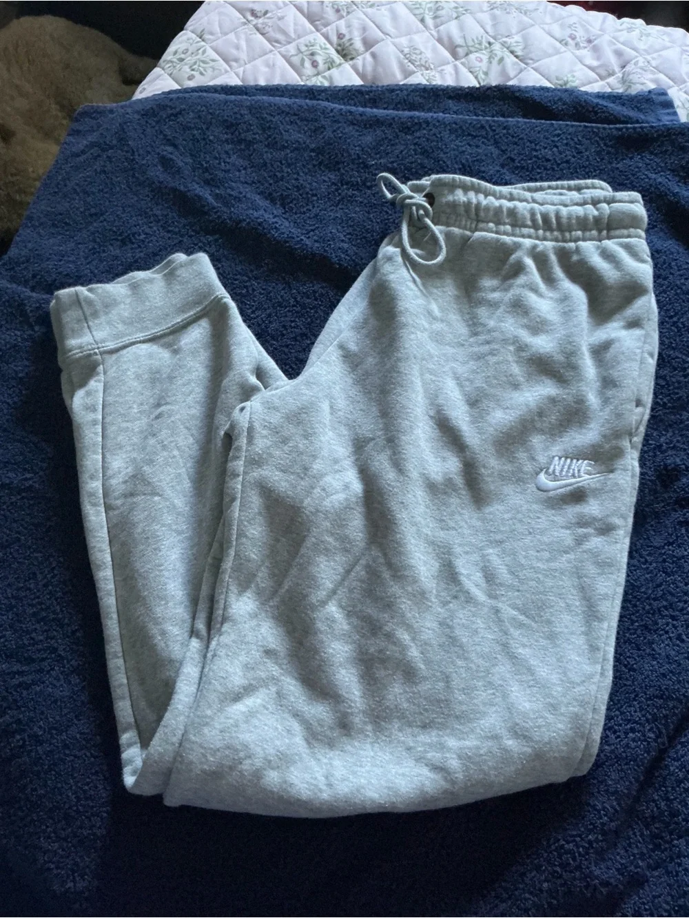 Nike Gray Embroidered Swoosh Joggers